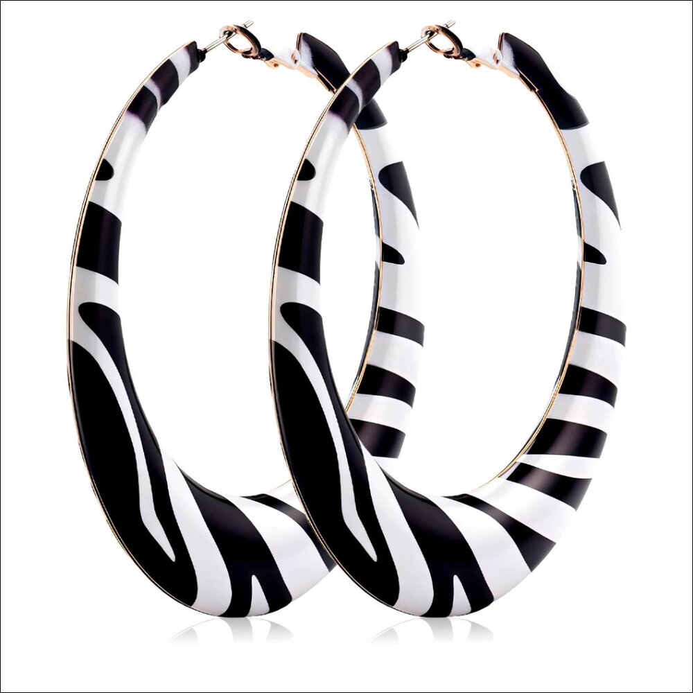 Zinc Alloy Hoop Earrings Geometric Chunky Statement Jewelry